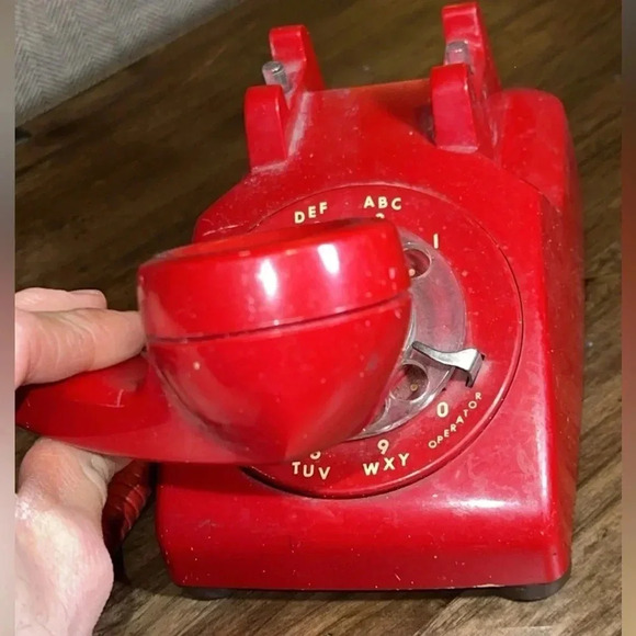 OLD Stromberg Carlson Classic Red Vintage Fashioned Desk Rotary Telephone Phone - Picture 7 of 14